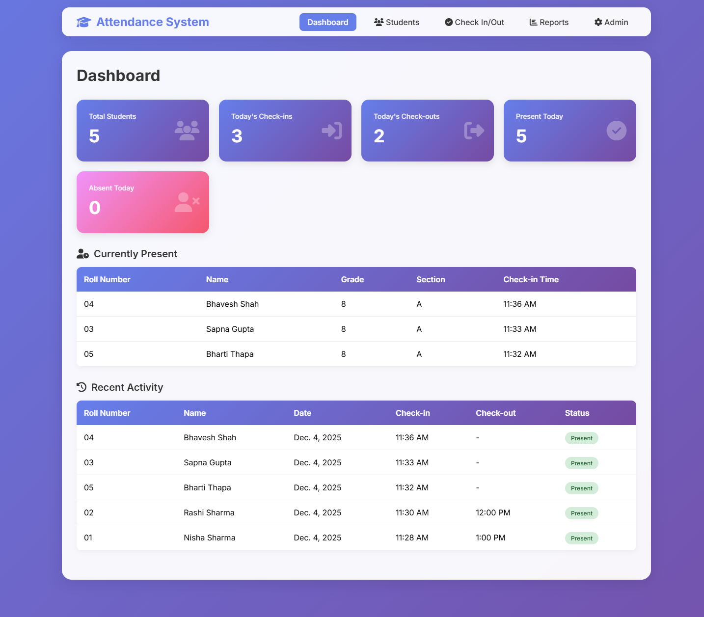 Student Attendance System